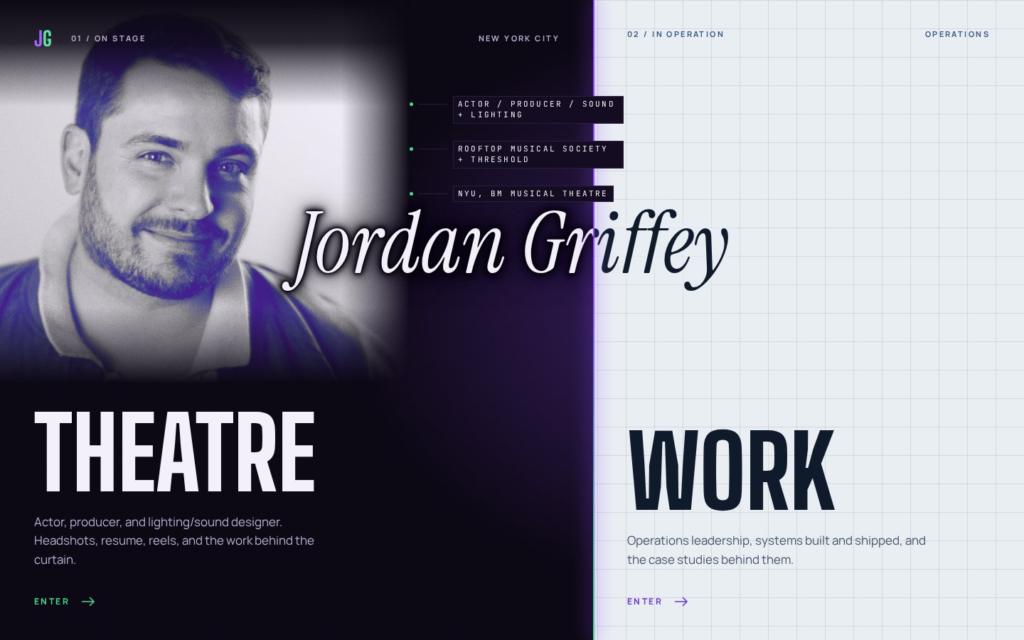 Jordan Griffey website, home page
