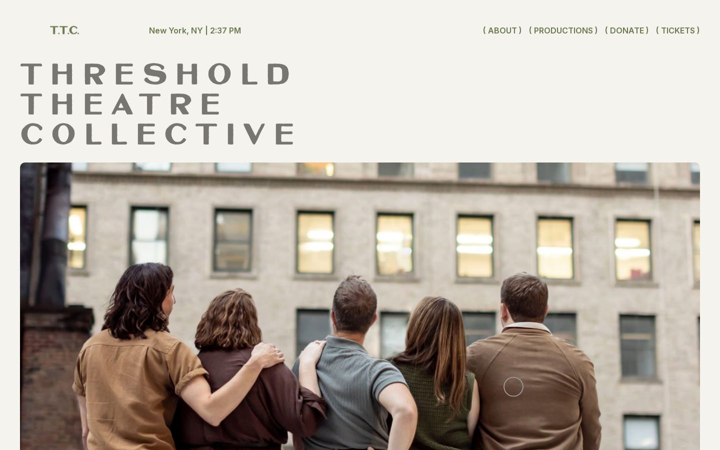 Threshold Theatre Collective website, home page
